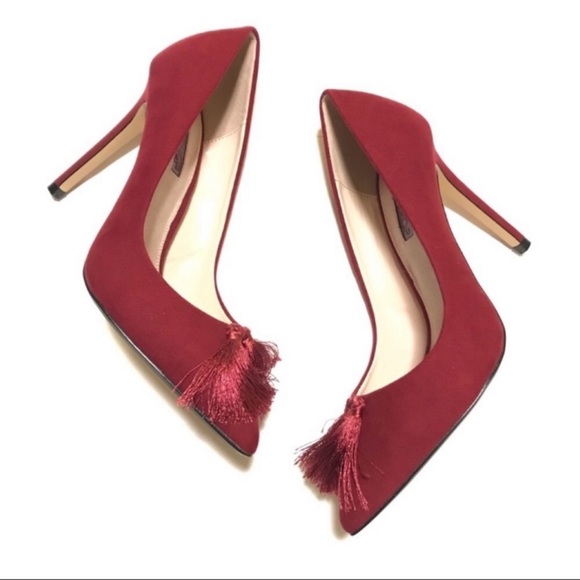 Topshop Shoes - Topshop Heels Tassel Burgundy Red New